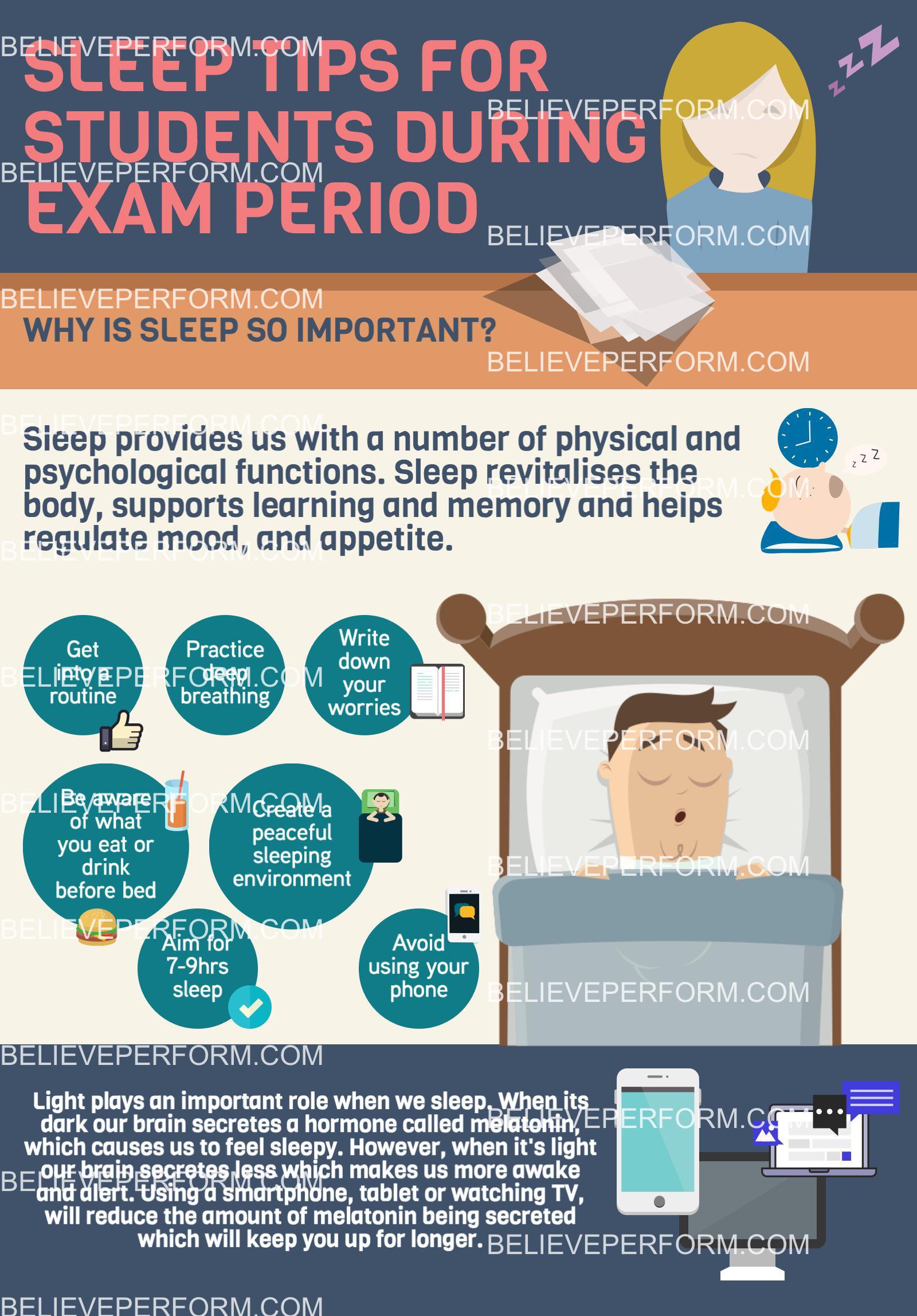 Sleep Tips For Students During Exam Period - BelievePerform - The UK's ...