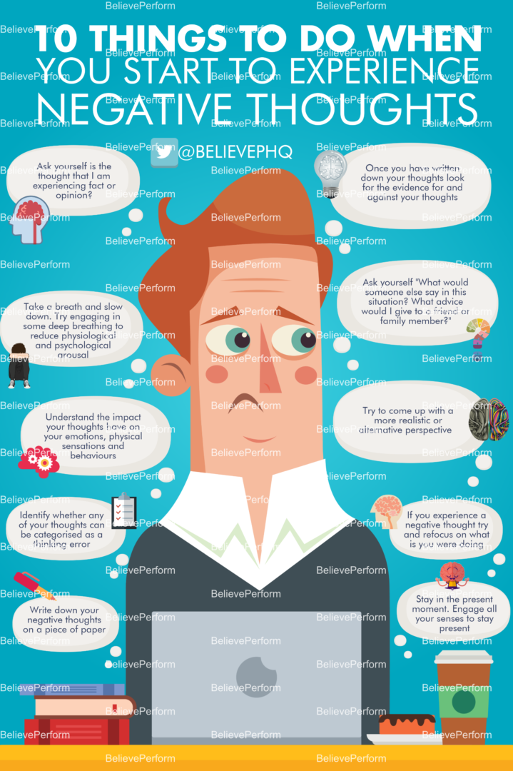 10 Things To Do When You Start To Experience Negative Thoughts Believeperform The Uk S