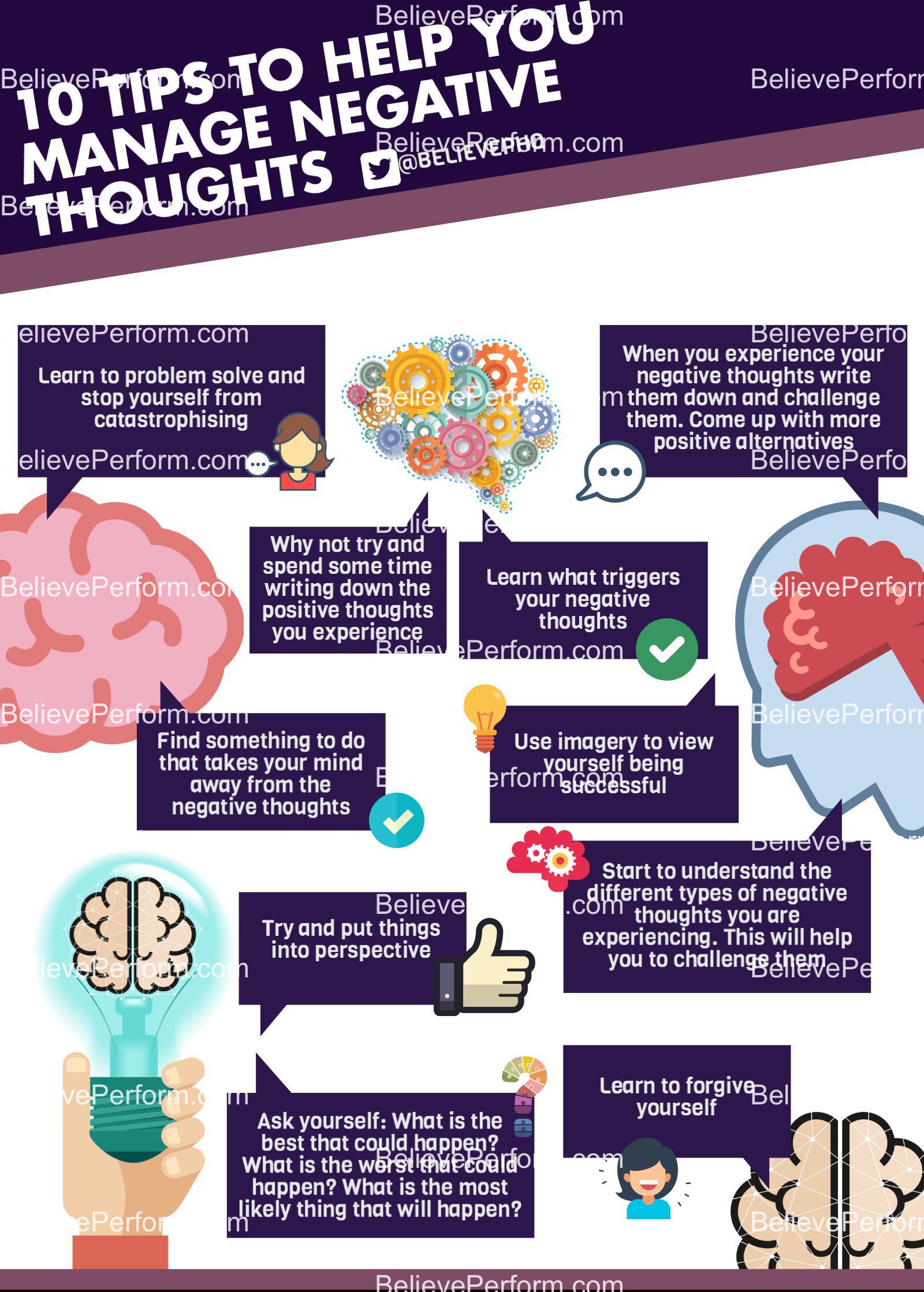 10 Tips To Help You Manage Negative Thoughts Believeperform The Uk 