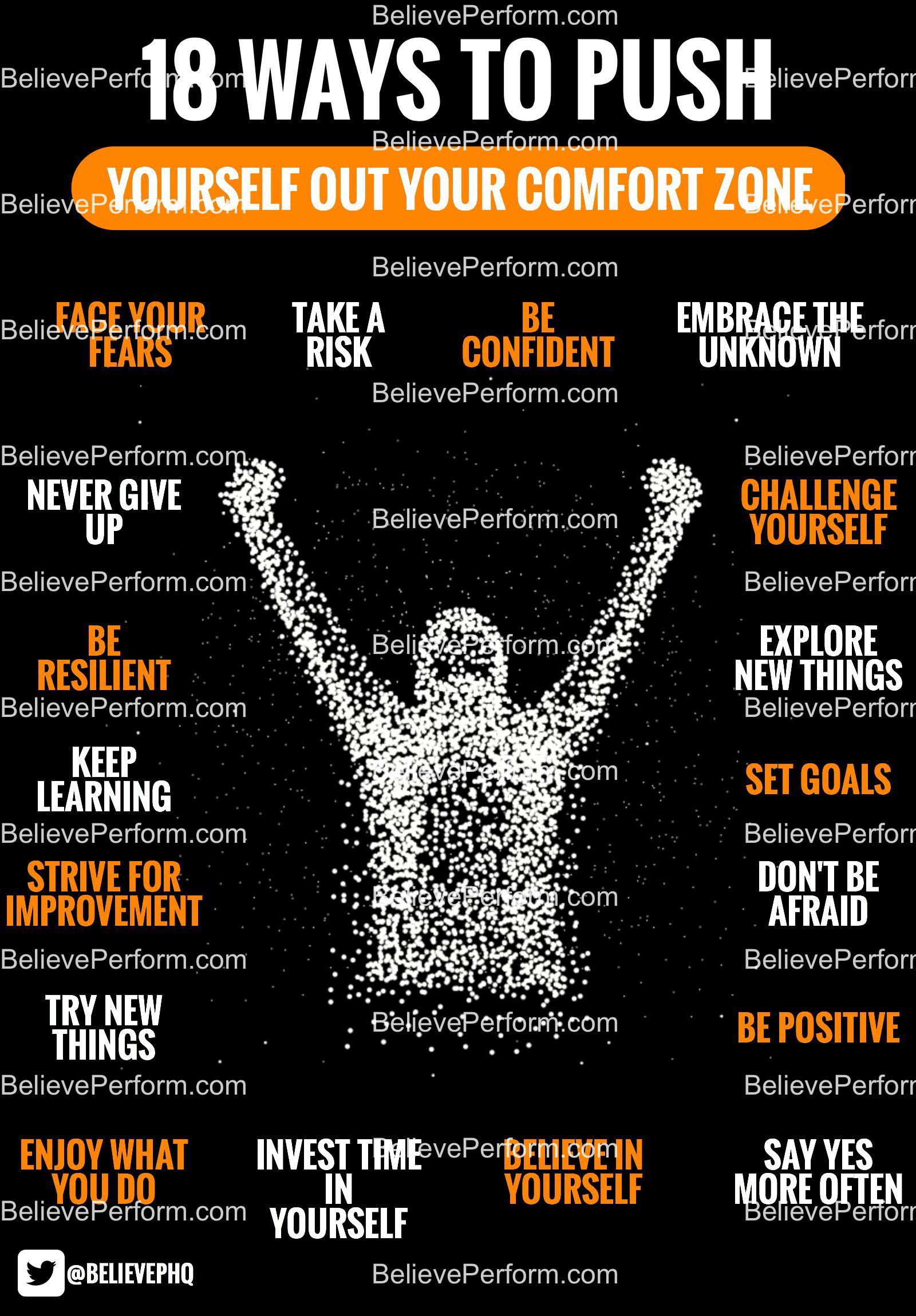 18 Ways To Push Yourself Out Your Comfort Zone Believeperform The Uk S Leading Sports Psychology Website