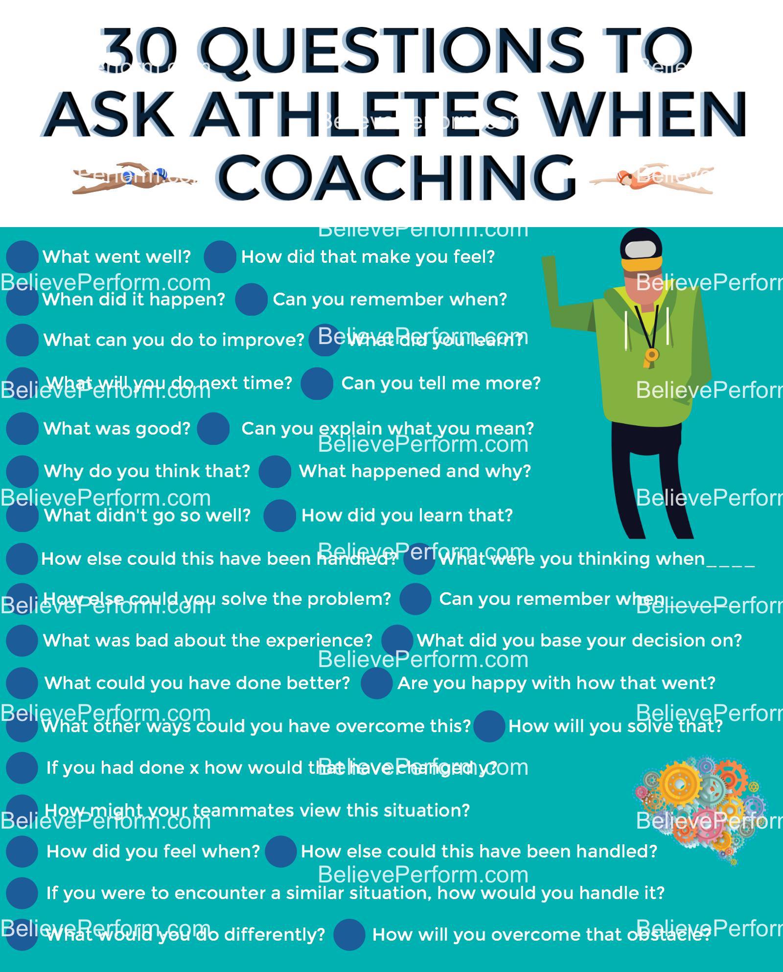 30 Questions To Ask Athletes When Coaching Believeperform The Uk S Leading Sports Psychology