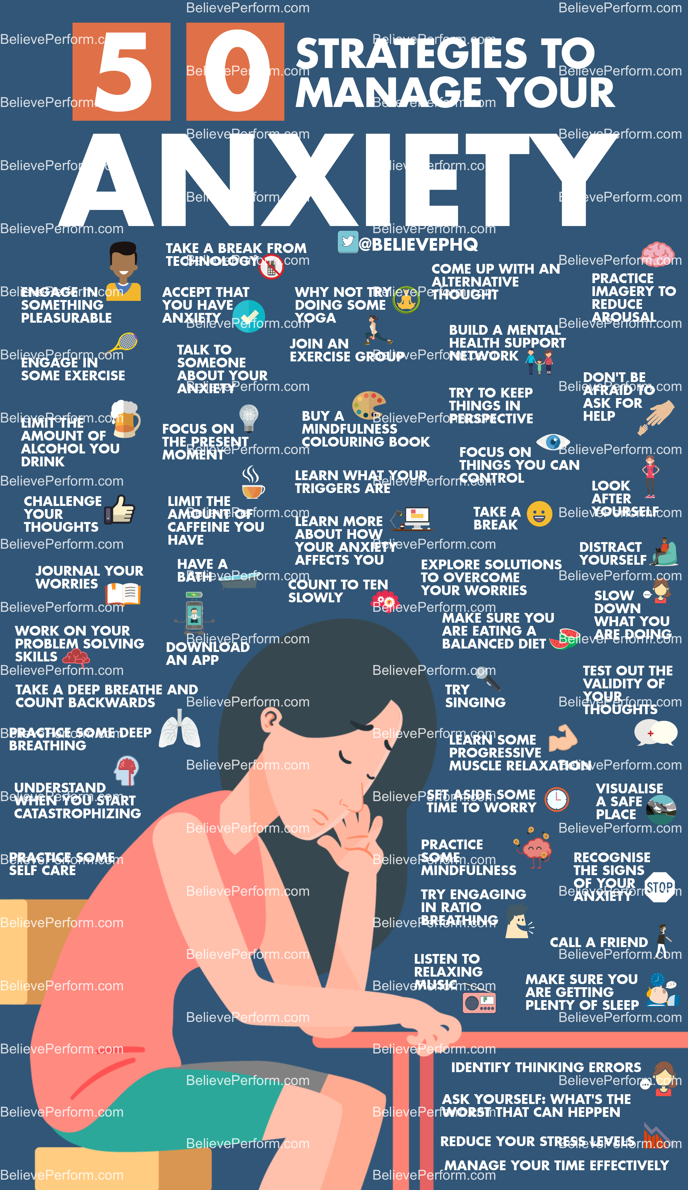 Tips For Anxiety Infographic, Mental Health Tips To Reduce Stress