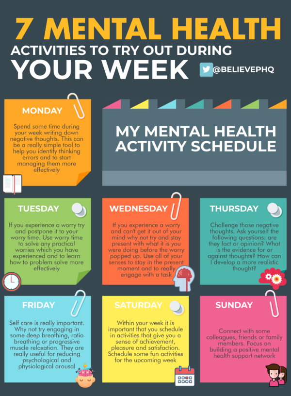 7 mental health activities to try out during the week - BelievePerform - The UK's leading Sports 