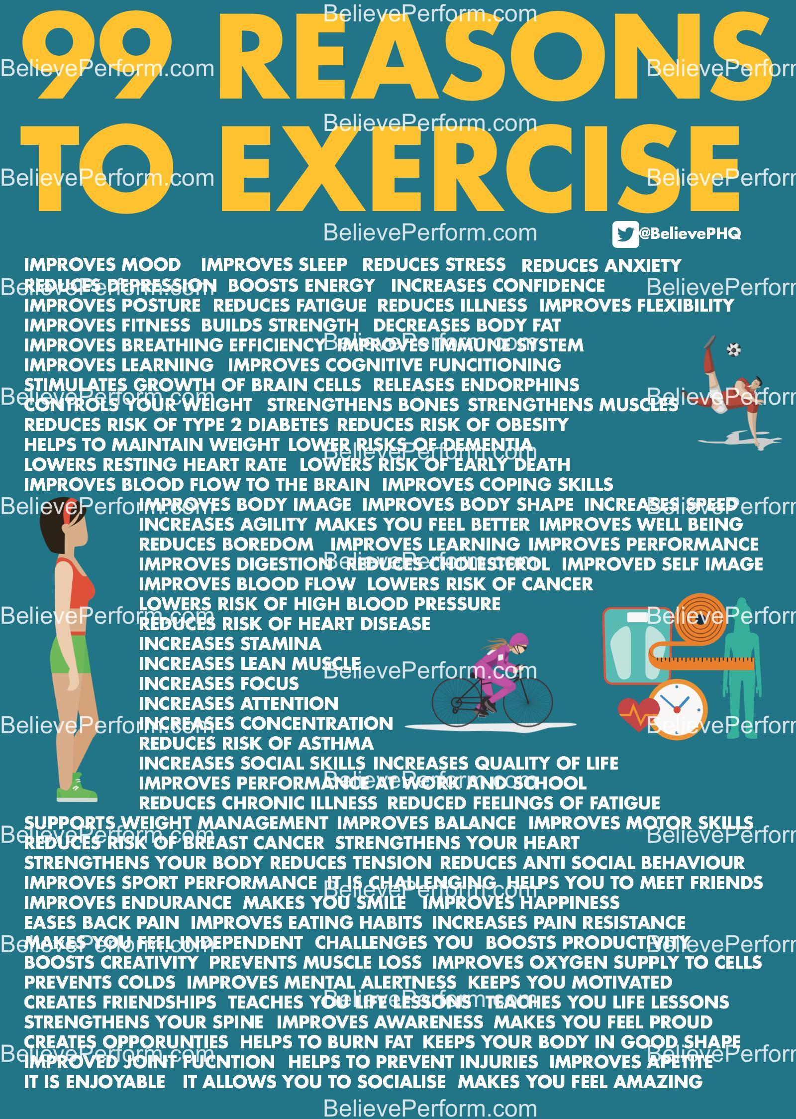 99 Reasons To Exercise Believeperform The Uks Leading Sports Psychology Website