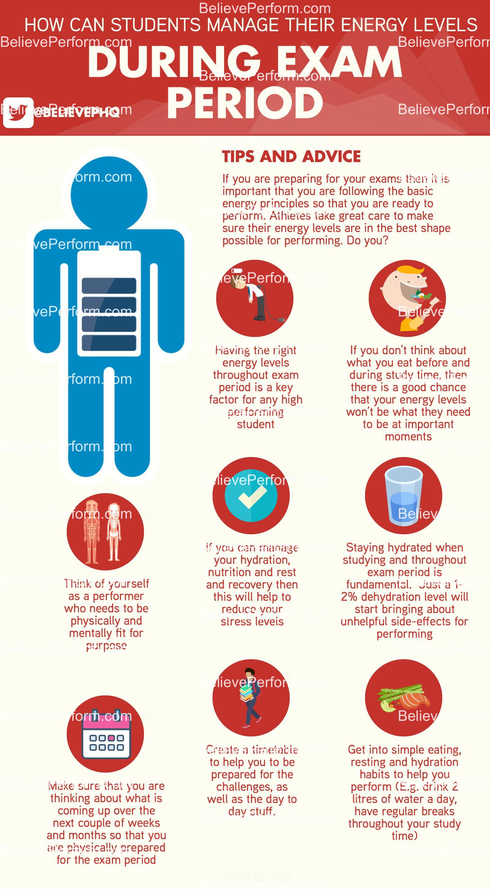 How can students manage their energy levels during exam time BelievePerform The UK's leading