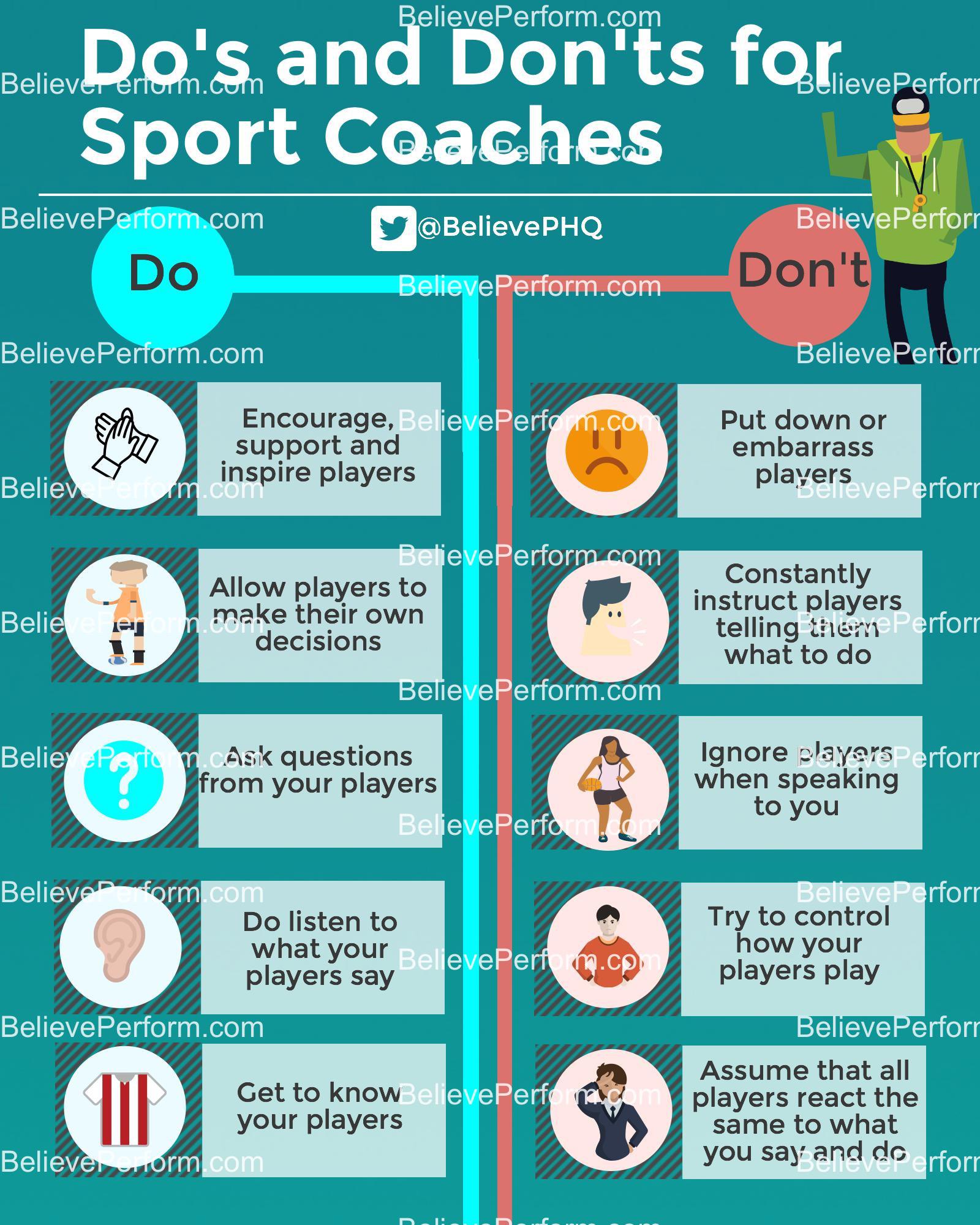 The Dos And Donts For Sport Coaches Infographics BelievePerform