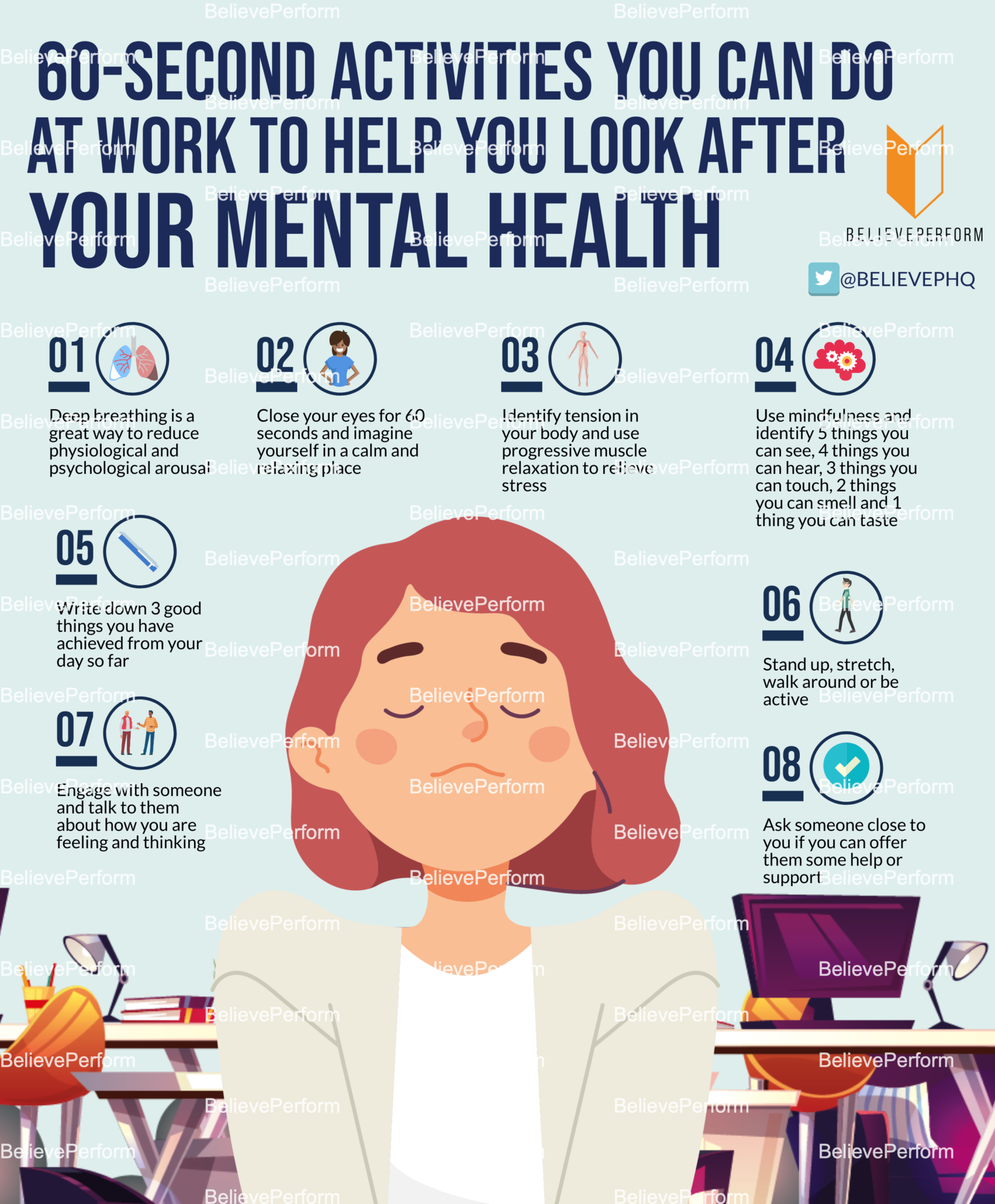 60 Second Activities You Can Do At Work To Look After Your Mental
