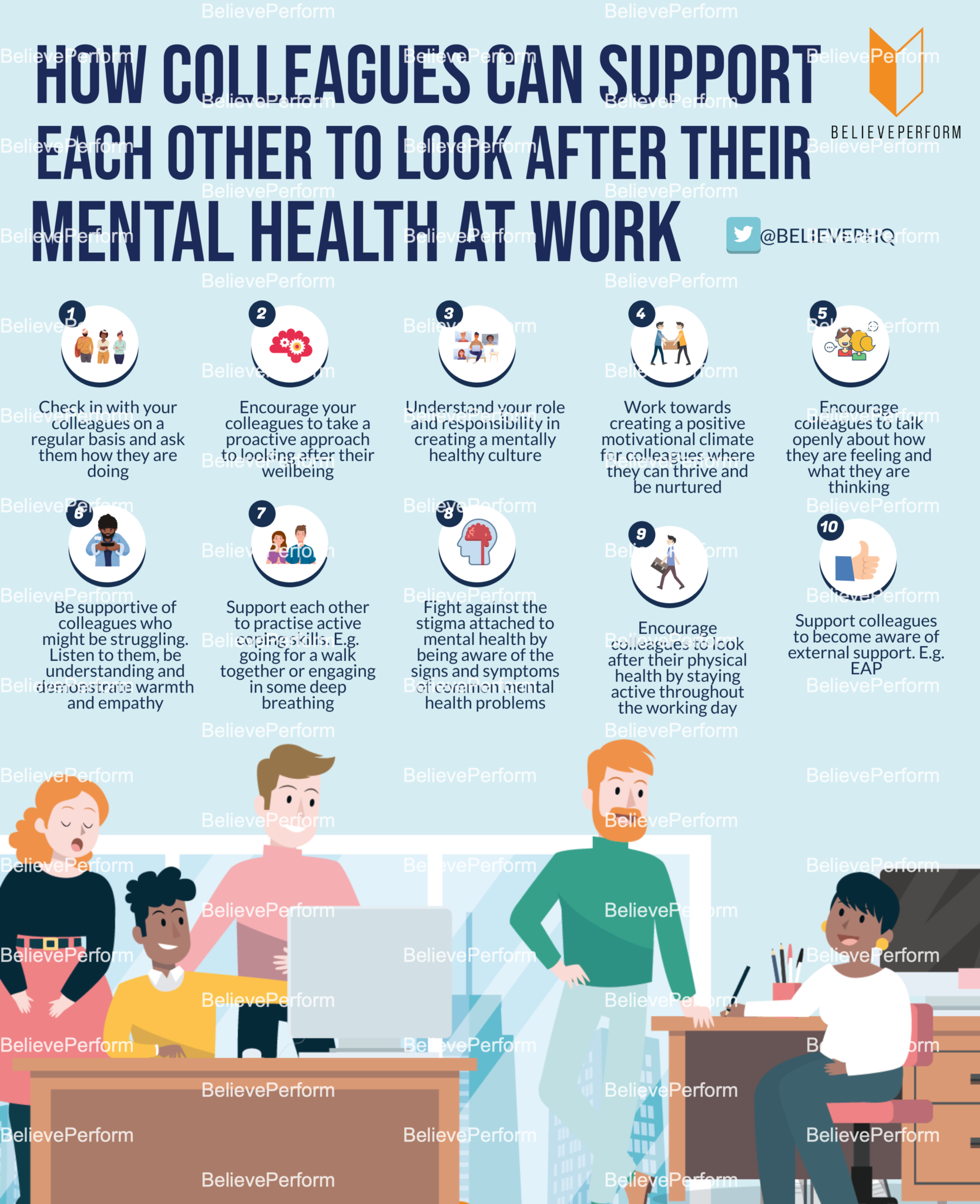 How colleagues can support each other to look after their mental health