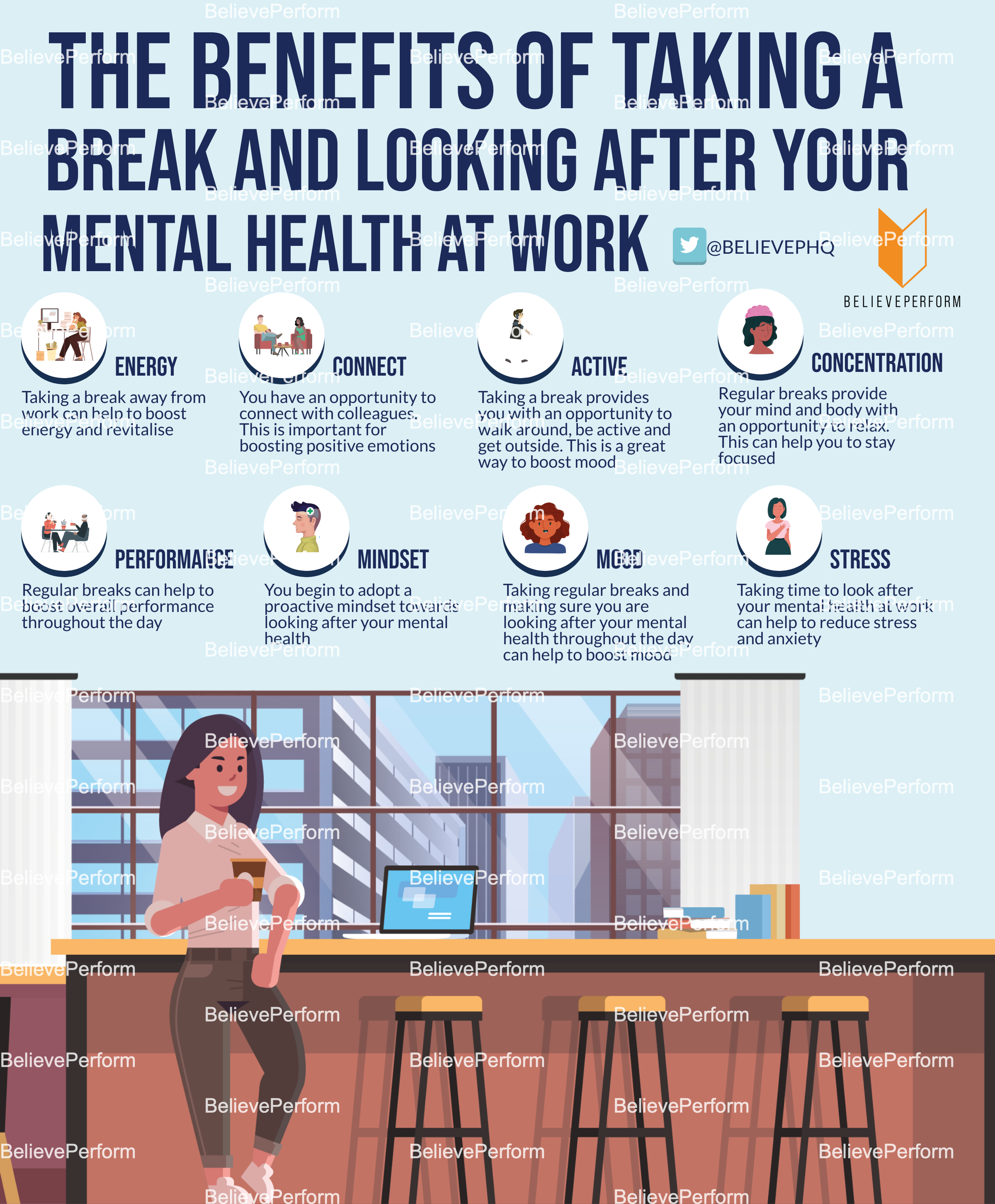 The Benefits Of Taking A Break And Looking After Your Mental Health At Work Believeperform 6976